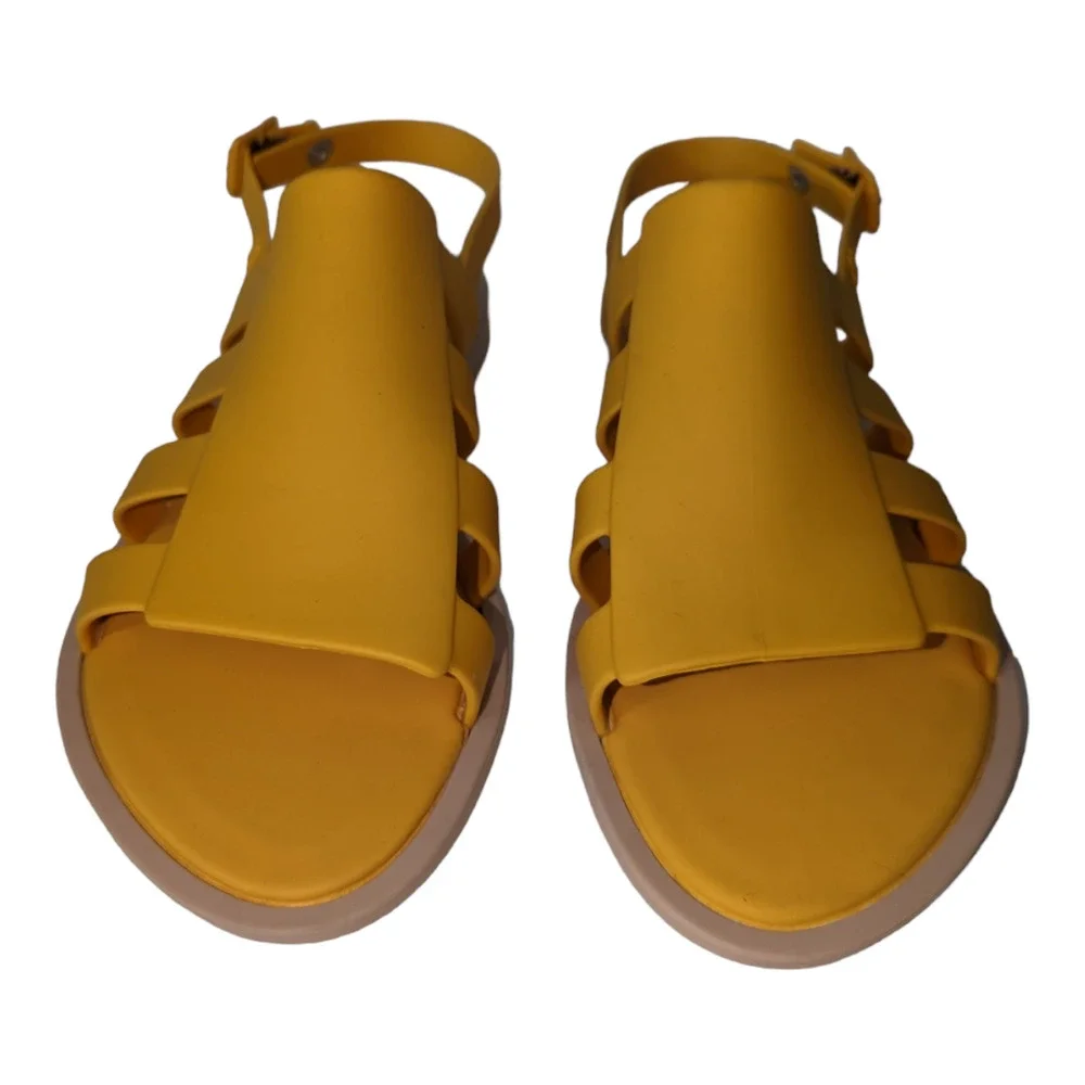 Melissa Boemia Sandal Yellow Open Front Fisherman Gladiator Style Size 9 NWOT